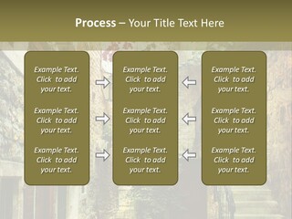 A Painting Of A Narrow Street With Flowers On It PowerPoint Template