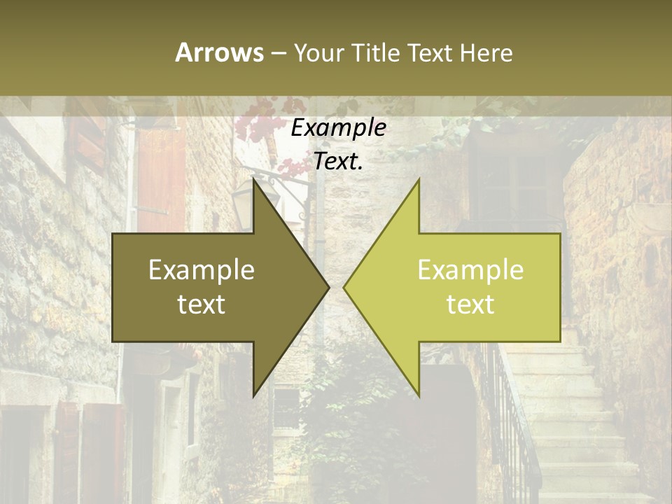 A Painting Of A Narrow Street With Flowers On It PowerPoint Template