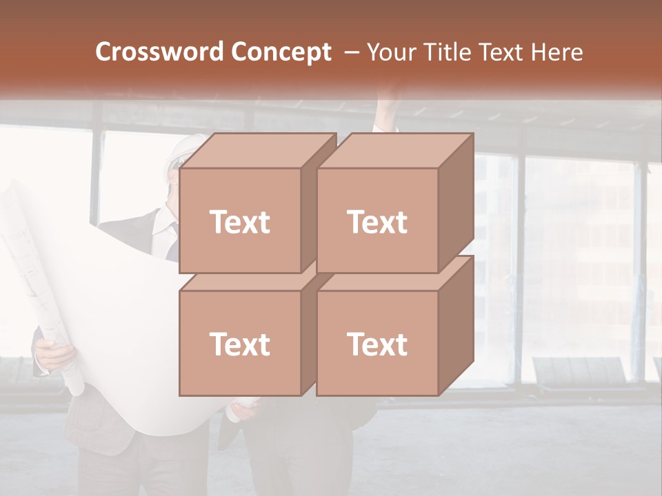 Two Men In Suits And Hardhats Holding A Blueprint Powerpoint Presentation PowerPoint Template