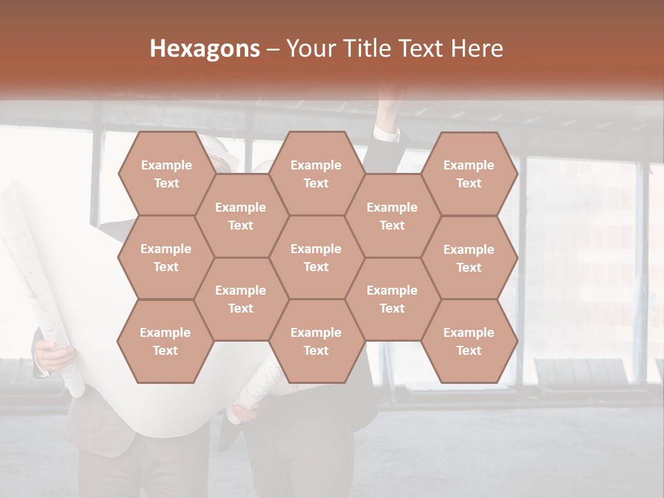 Two Men In Suits And Hardhats Holding A Blueprint Powerpoint Presentation PowerPoint Template