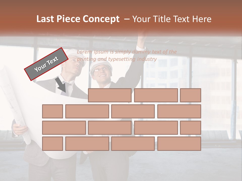 Two Men In Suits And Hardhats Holding A Blueprint Powerpoint Presentation PowerPoint Template