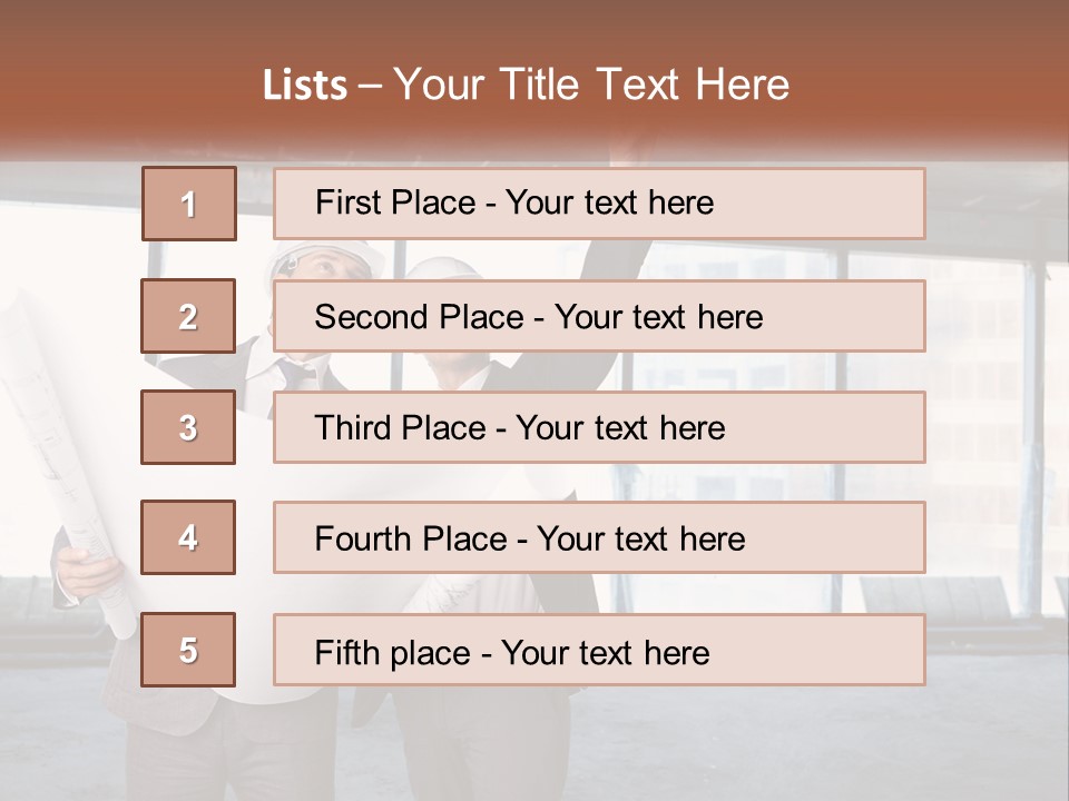 Two Men In Suits And Hardhats Holding A Blueprint Powerpoint Presentation PowerPoint Template