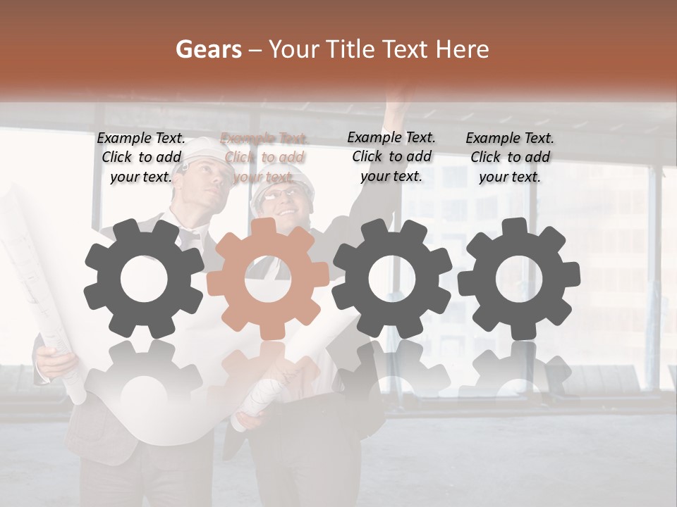 Two Men In Suits And Hardhats Holding A Blueprint Powerpoint Presentation PowerPoint Template