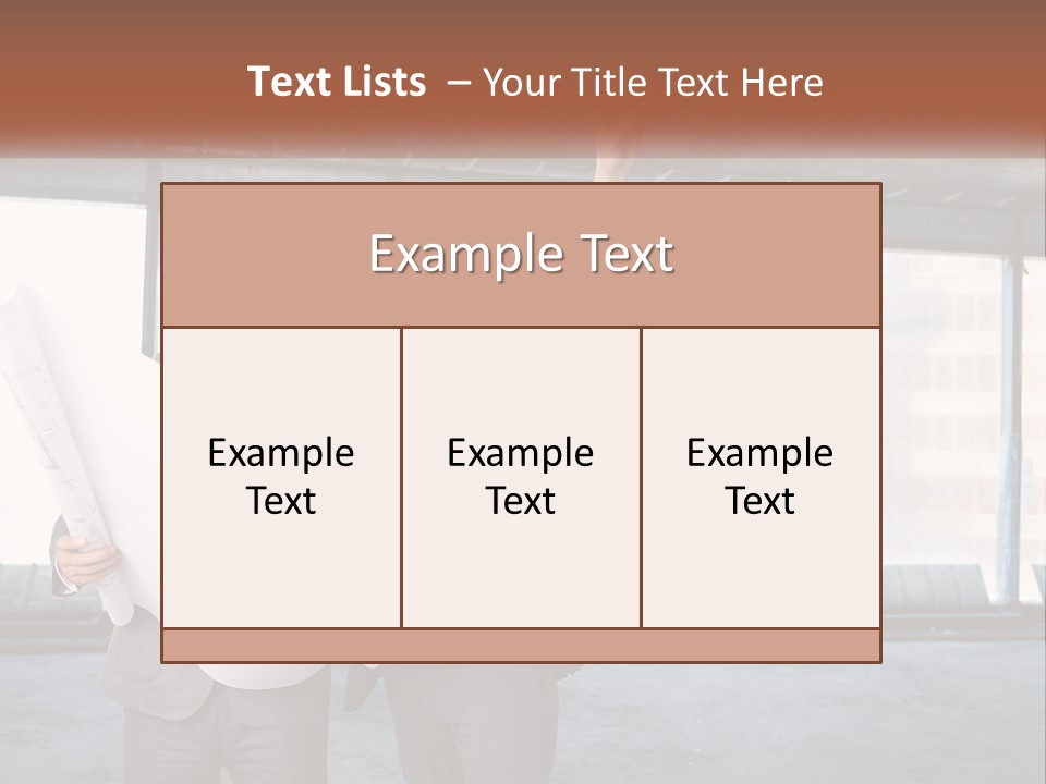 Two Men In Suits And Hardhats Holding A Blueprint Powerpoint Presentation PowerPoint Template