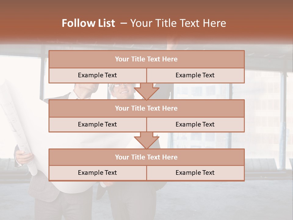 Two Men In Suits And Hardhats Holding A Blueprint Powerpoint Presentation PowerPoint Template