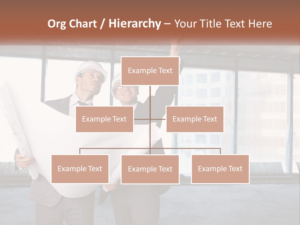 Two Men In Suits And Hardhats Holding A Blueprint Powerpoint Presentation PowerPoint Template