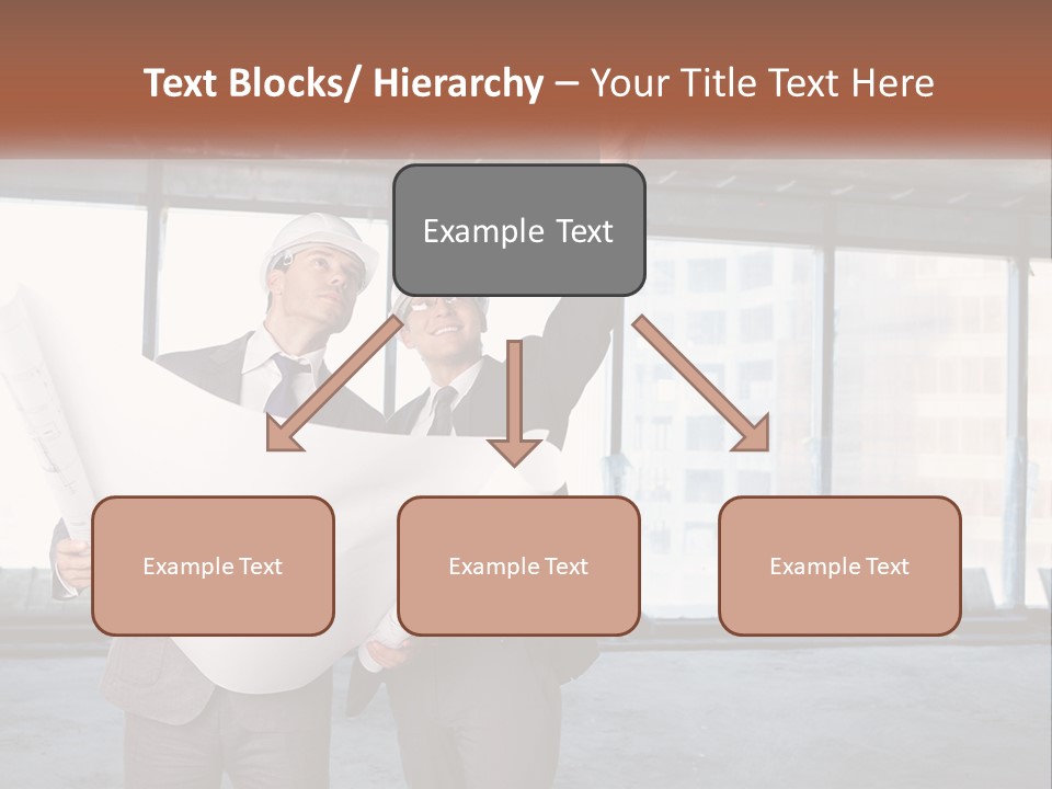 Two Men In Suits And Hardhats Holding A Blueprint Powerpoint Presentation PowerPoint Template