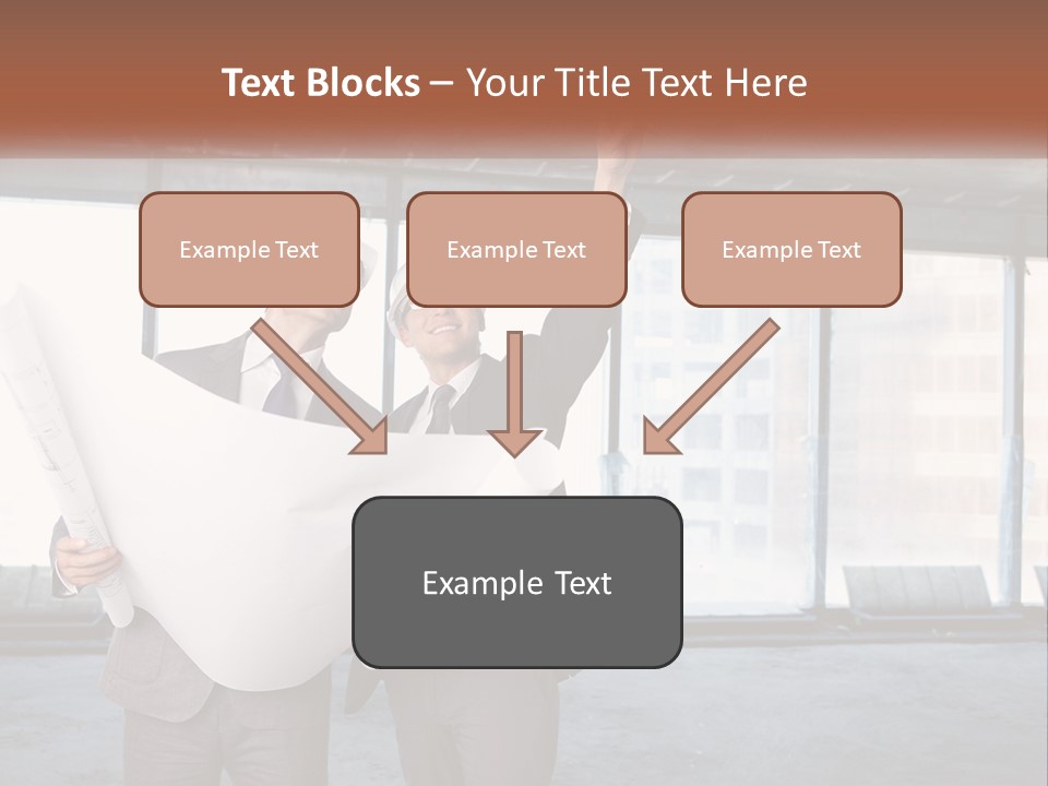 Two Men In Suits And Hardhats Holding A Blueprint Powerpoint Presentation PowerPoint Template