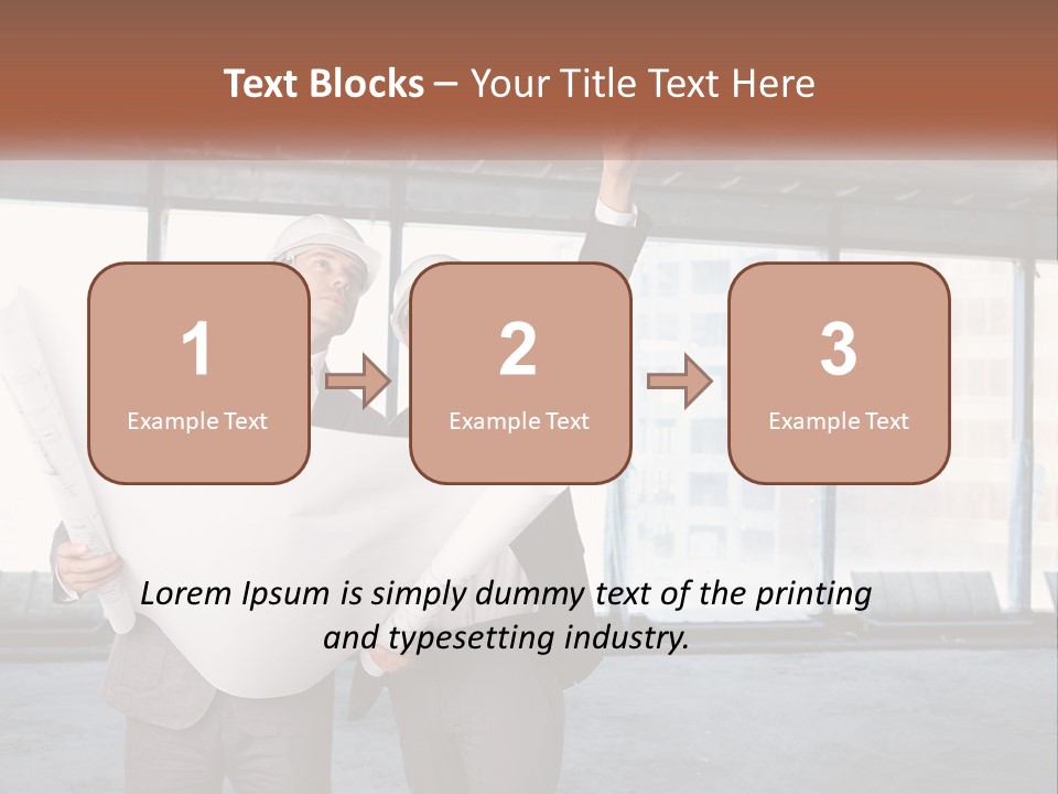 Two Men In Suits And Hardhats Holding A Blueprint Powerpoint Presentation PowerPoint Template