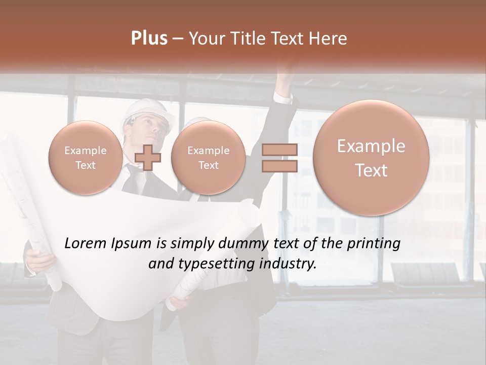 Two Men In Suits And Hardhats Holding A Blueprint Powerpoint Presentation PowerPoint Template
