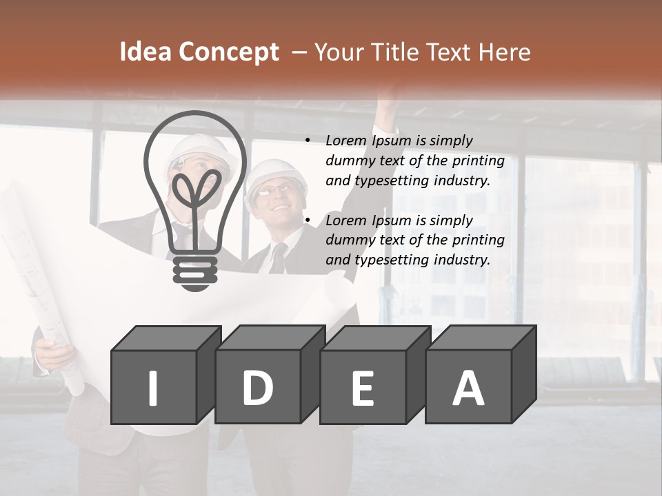 Two Men In Suits And Hardhats Holding A Blueprint Powerpoint Presentation PowerPoint Template