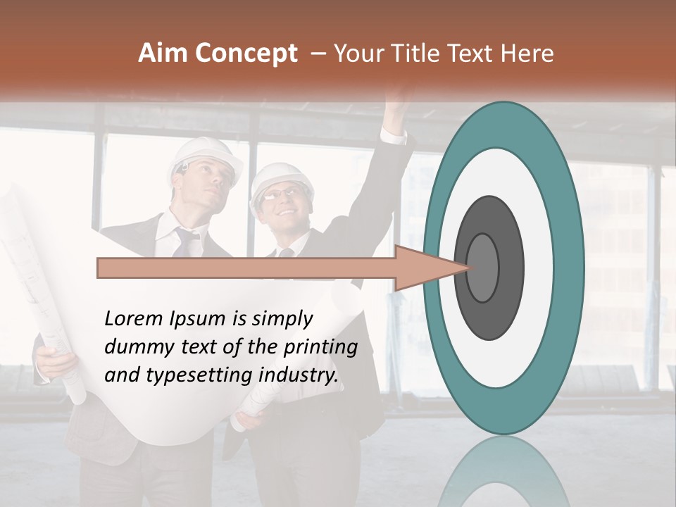 Two Men In Suits And Hardhats Holding A Blueprint Powerpoint Presentation PowerPoint Template