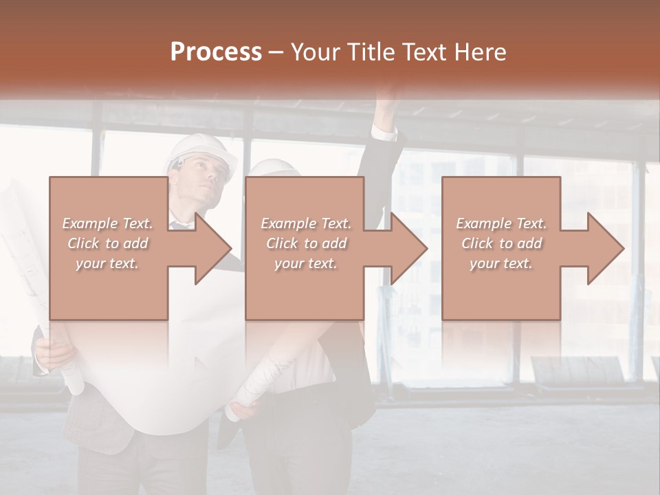 Two Men In Suits And Hardhats Holding A Blueprint Powerpoint Presentation PowerPoint Template