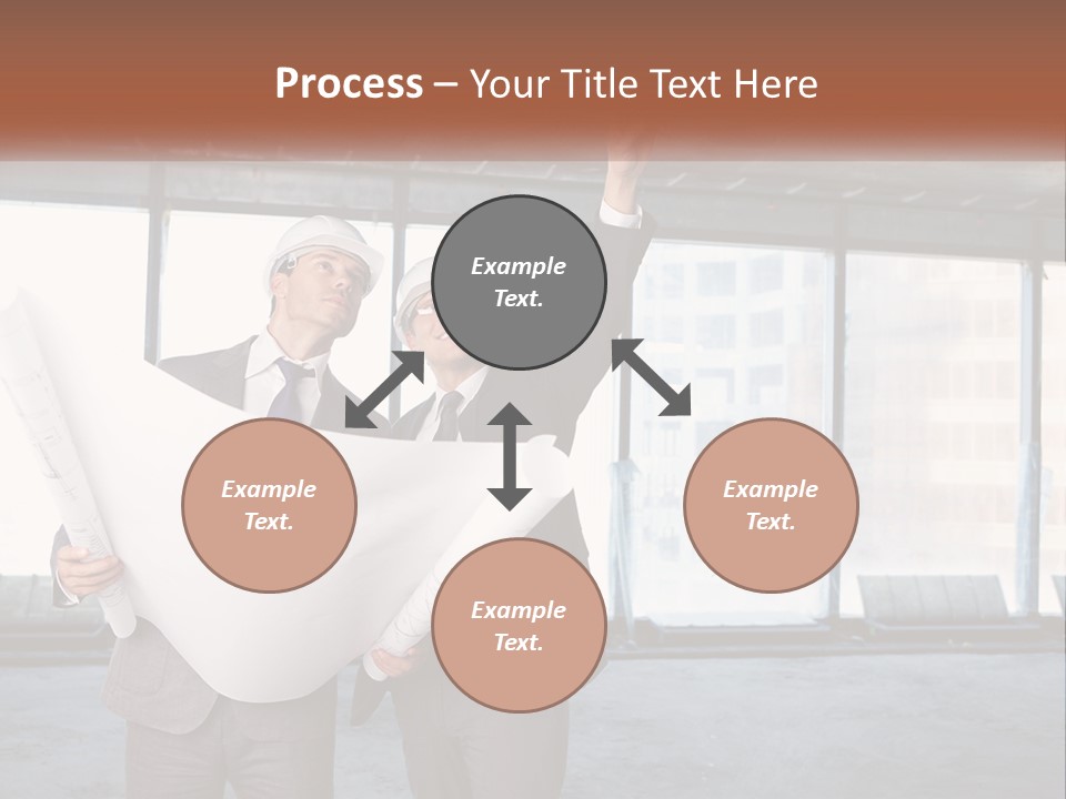 Two Men In Suits And Hardhats Holding A Blueprint Powerpoint Presentation PowerPoint Template