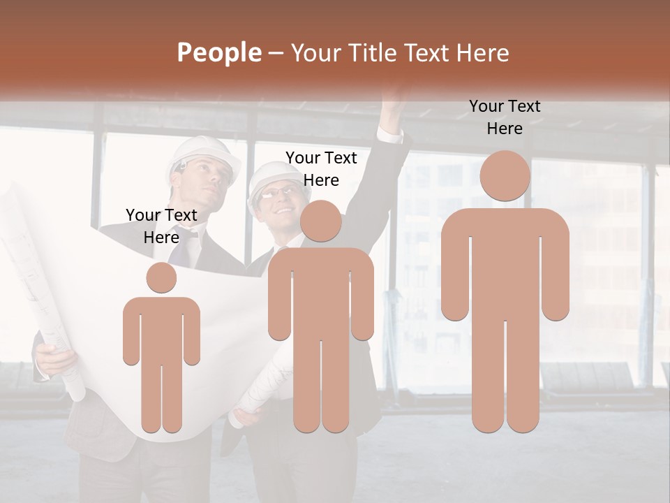 Two Men In Suits And Hardhats Holding A Blueprint Powerpoint Presentation PowerPoint Template