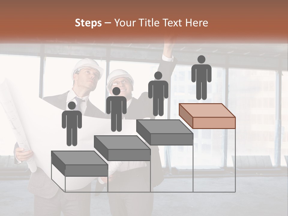 Two Men In Suits And Hardhats Holding A Blueprint Powerpoint Presentation PowerPoint Template