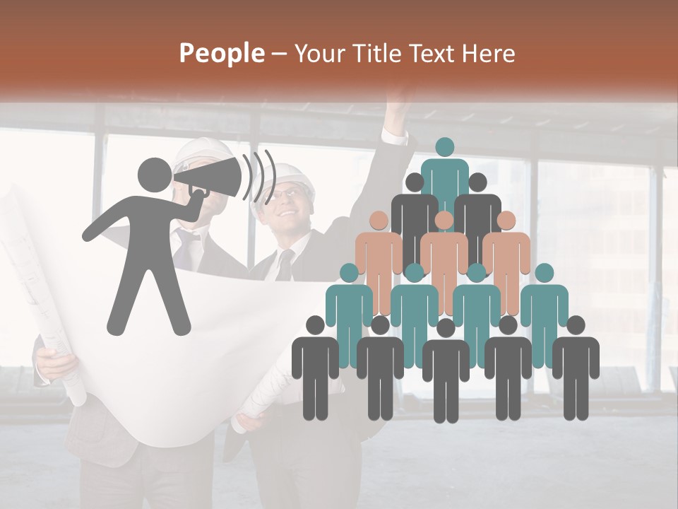 Two Men In Suits And Hardhats Holding A Blueprint Powerpoint Presentation PowerPoint Template