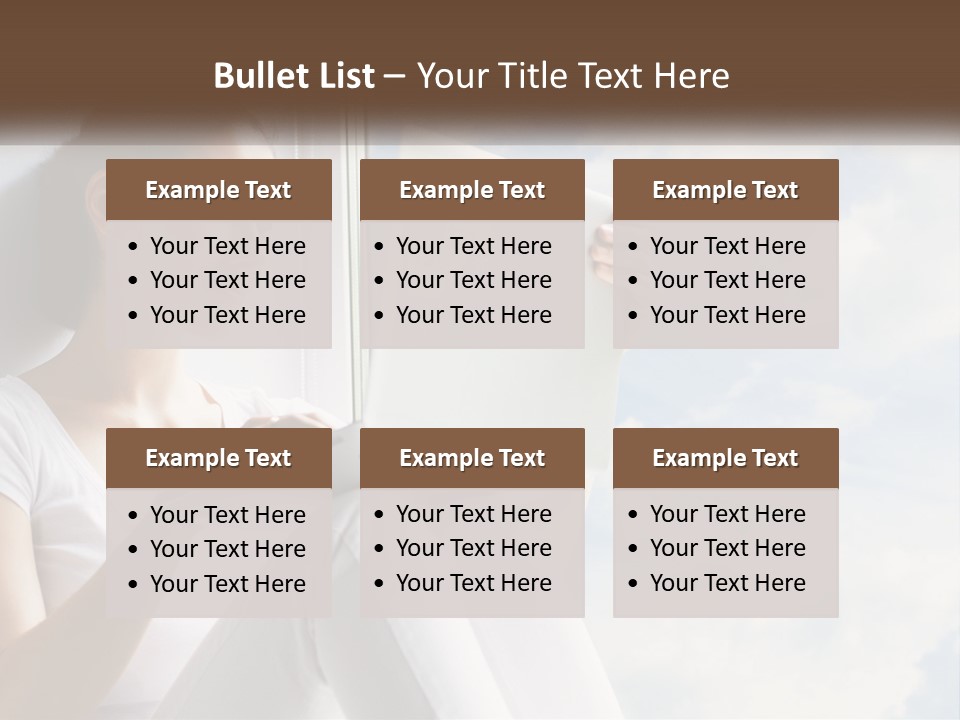 A Woman Sitting On A Window Sill Using A Laptop Computer PowerPoint Template