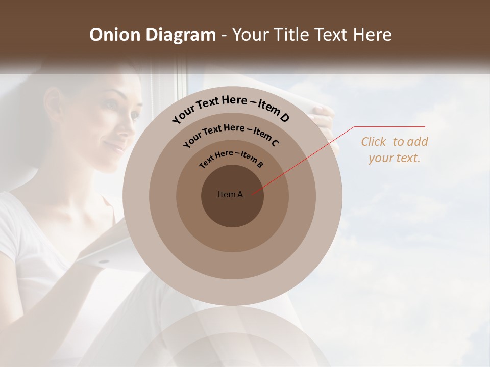 A Woman Sitting On A Window Sill Using A Laptop Computer PowerPoint Template