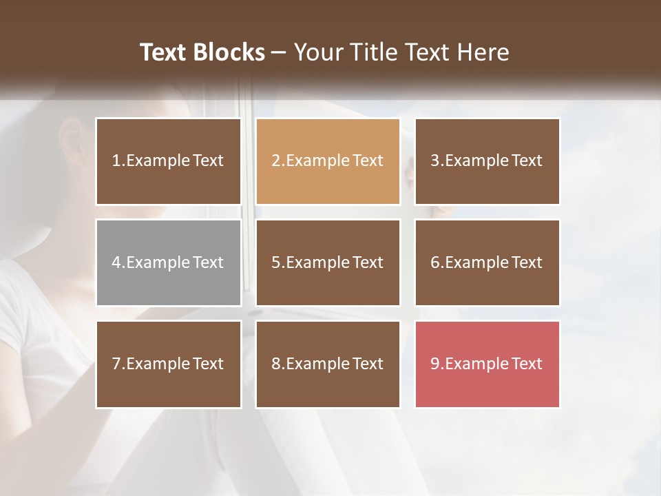 A Woman Sitting On A Window Sill Using A Laptop Computer PowerPoint Template