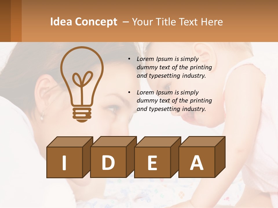 A Woman Holding A Baby Up To Her Face PowerPoint Template