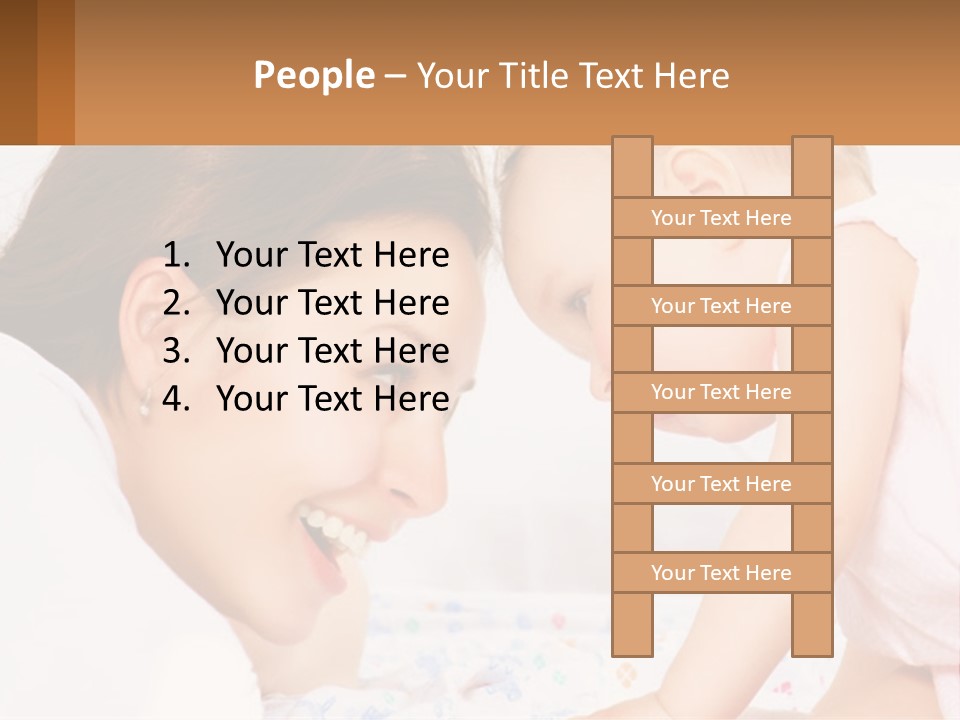 A Woman Holding A Baby Up To Her Face PowerPoint Template