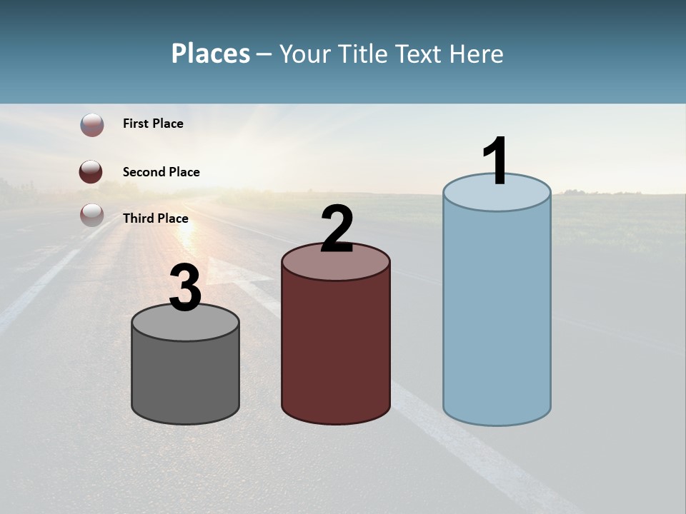 A Road With The Sun Shining Down On It PowerPoint Template