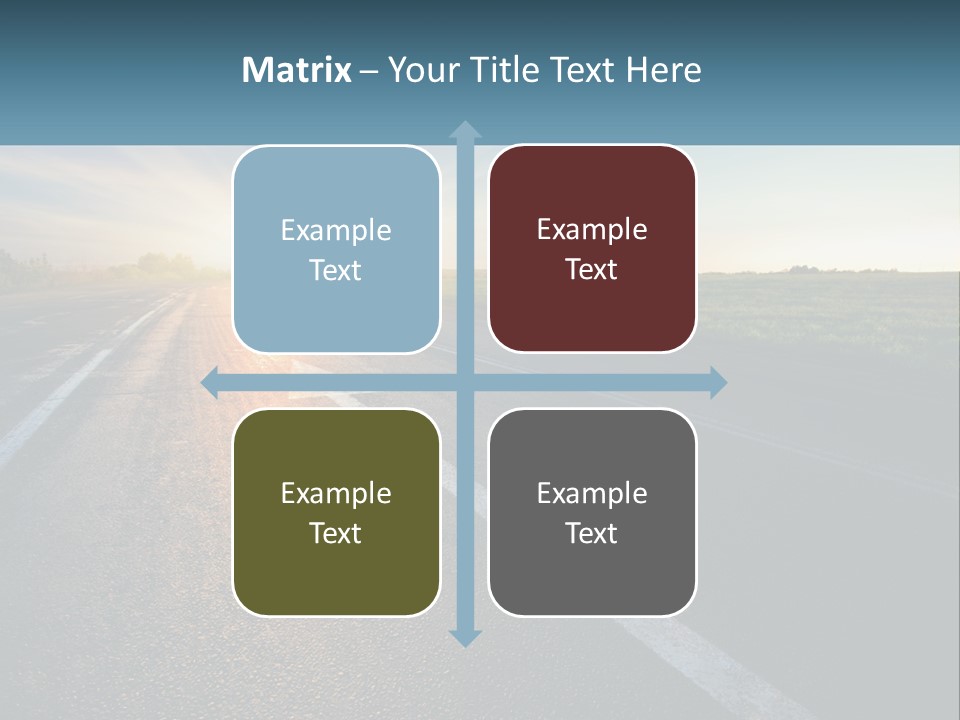 A Road With The Sun Shining Down On It PowerPoint Template