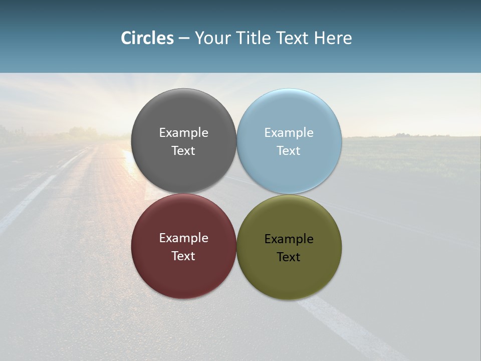 A Road With The Sun Shining Down On It PowerPoint Template