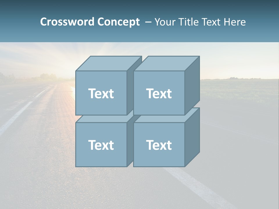 A Road With The Sun Shining Down On It PowerPoint Template