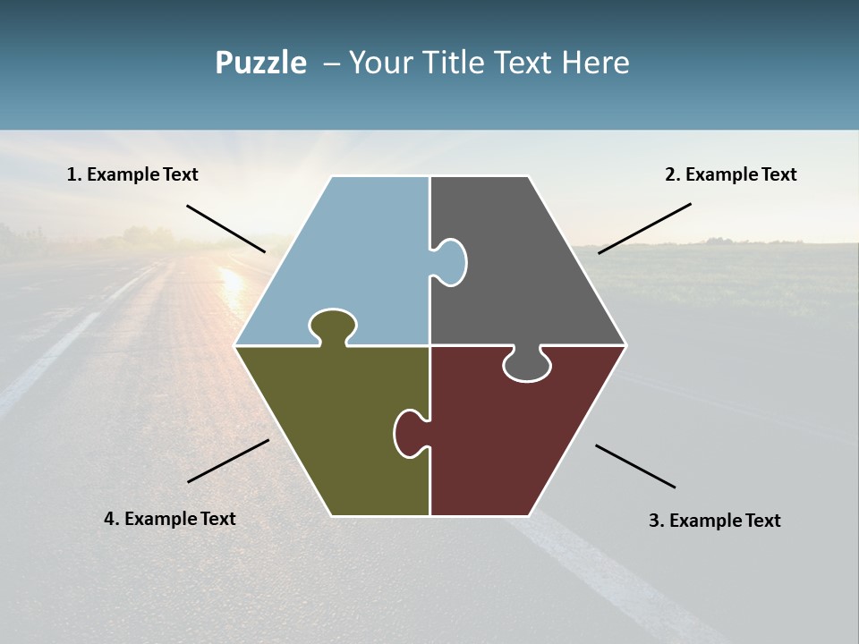 A Road With The Sun Shining Down On It PowerPoint Template