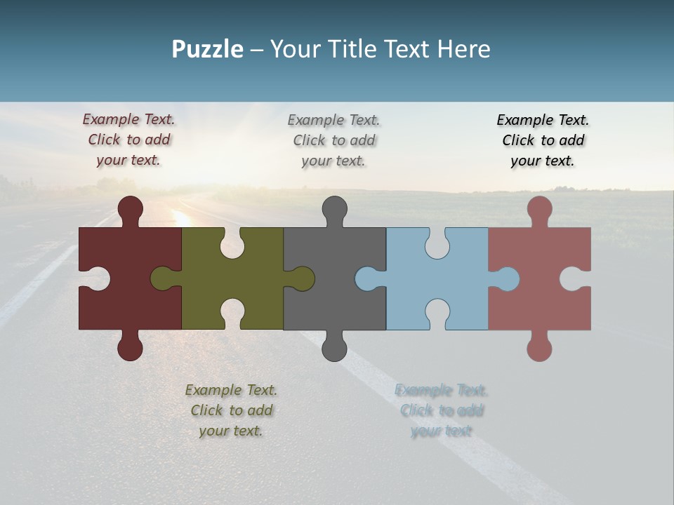 A Road With The Sun Shining Down On It PowerPoint Template