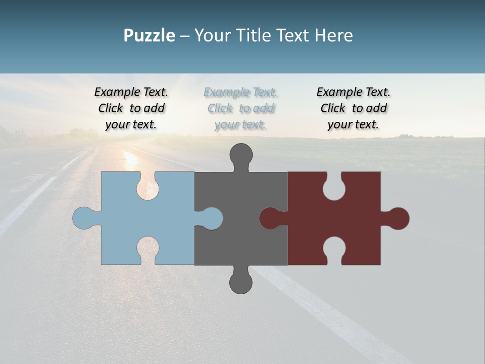 A Road With The Sun Shining Down On It PowerPoint Template