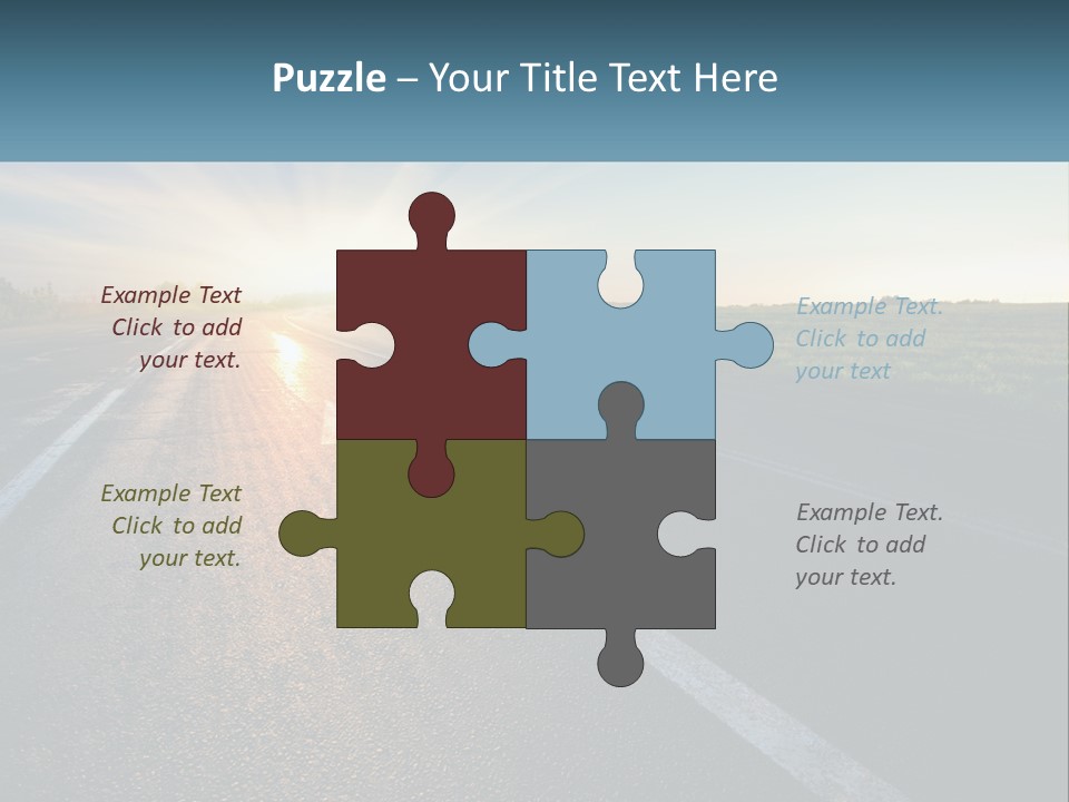 A Road With The Sun Shining Down On It PowerPoint Template