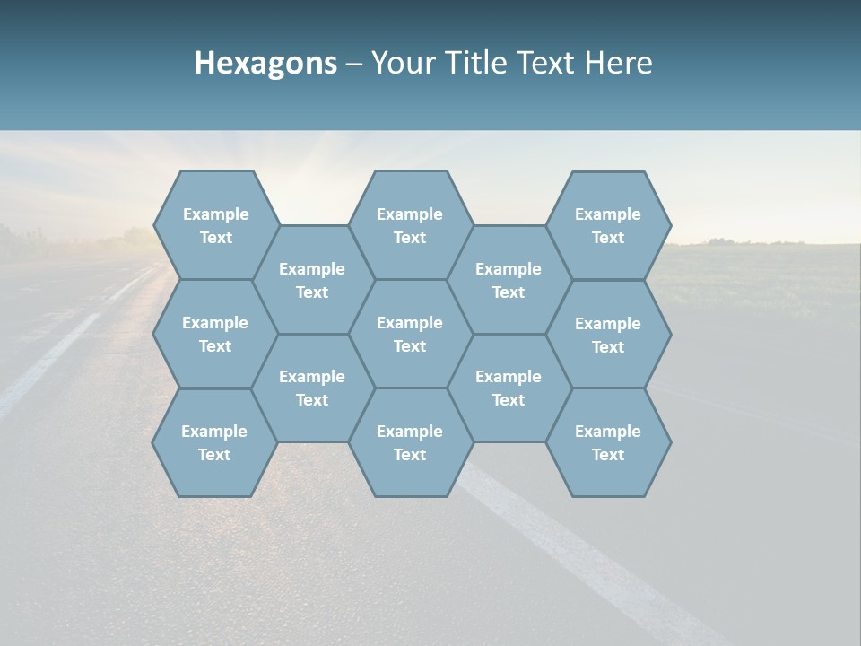 A Road With The Sun Shining Down On It PowerPoint Template