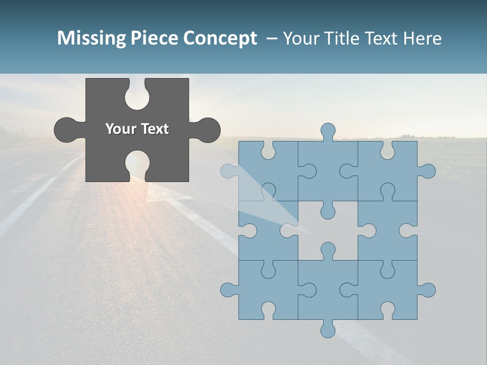 A Road With The Sun Shining Down On It PowerPoint Template