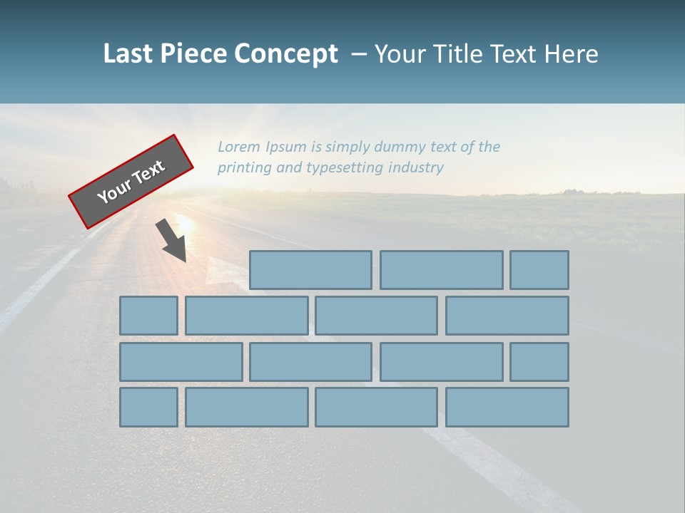 A Road With The Sun Shining Down On It PowerPoint Template