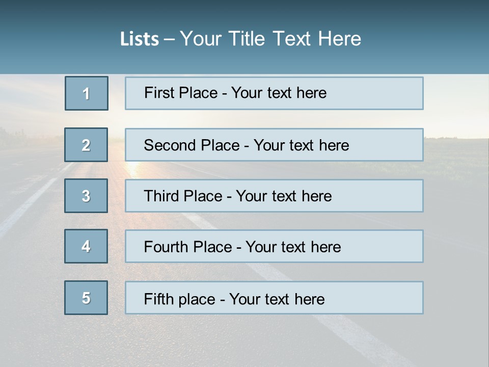 A Road With The Sun Shining Down On It PowerPoint Template
