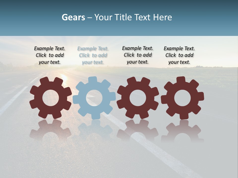 A Road With The Sun Shining Down On It PowerPoint Template