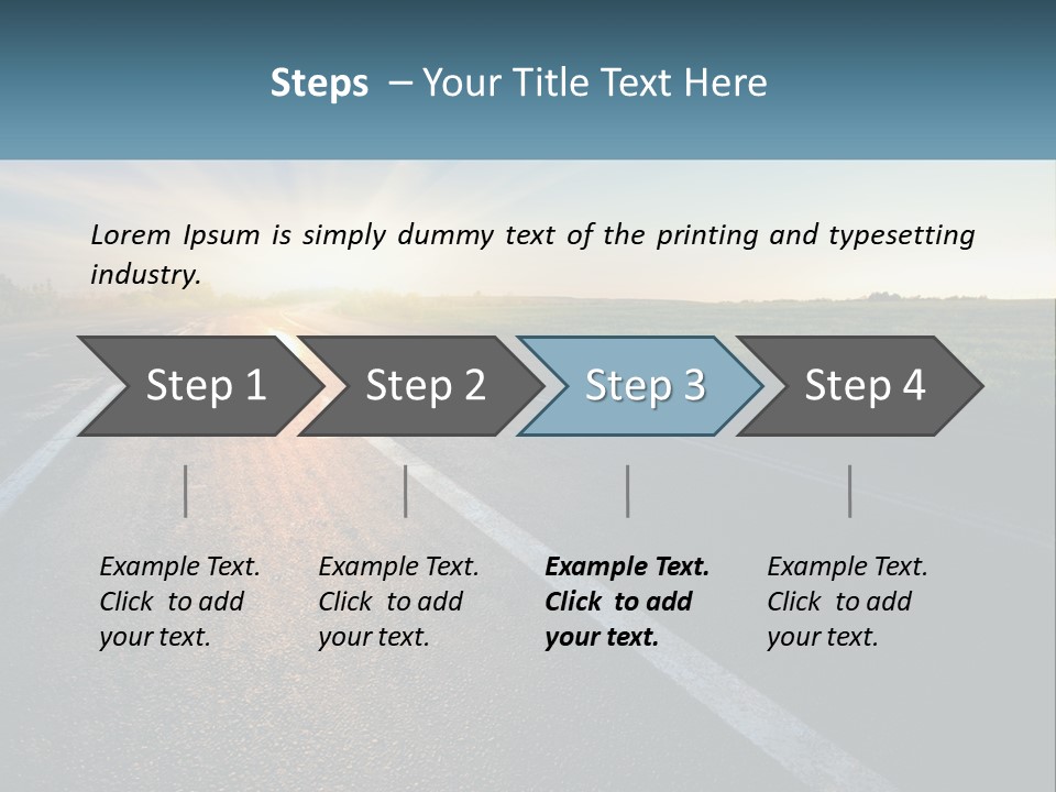 A Road With The Sun Shining Down On It PowerPoint Template