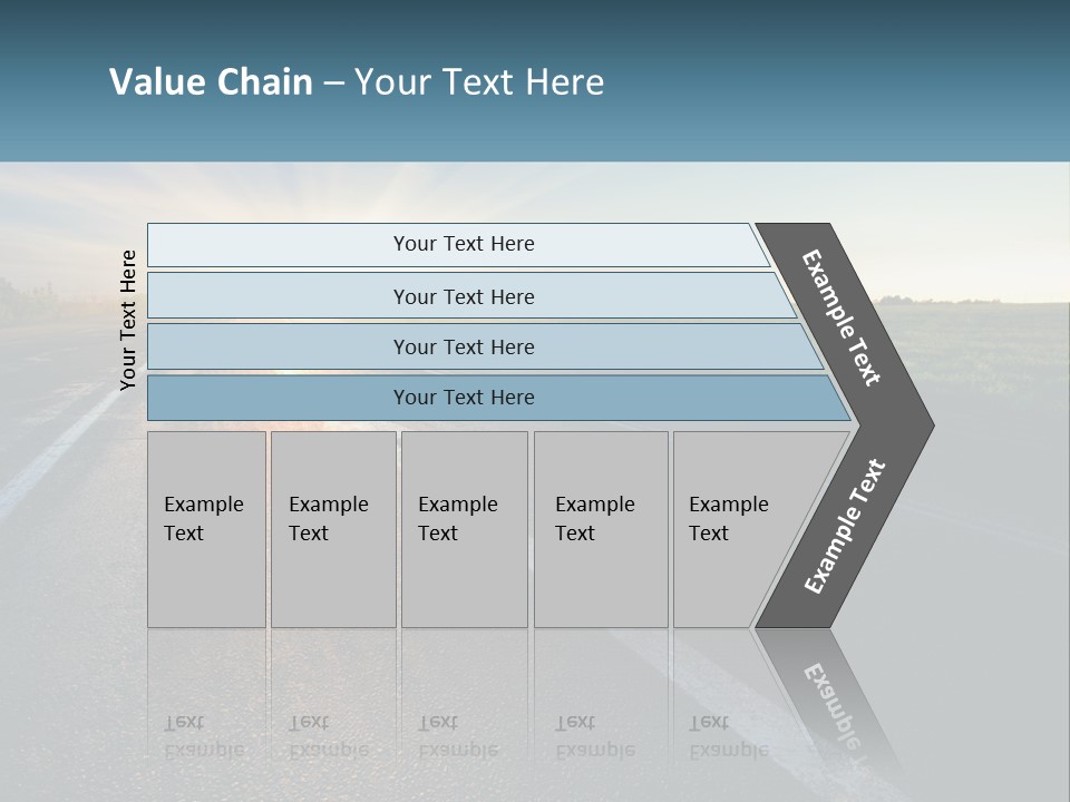A Road With The Sun Shining Down On It PowerPoint Template