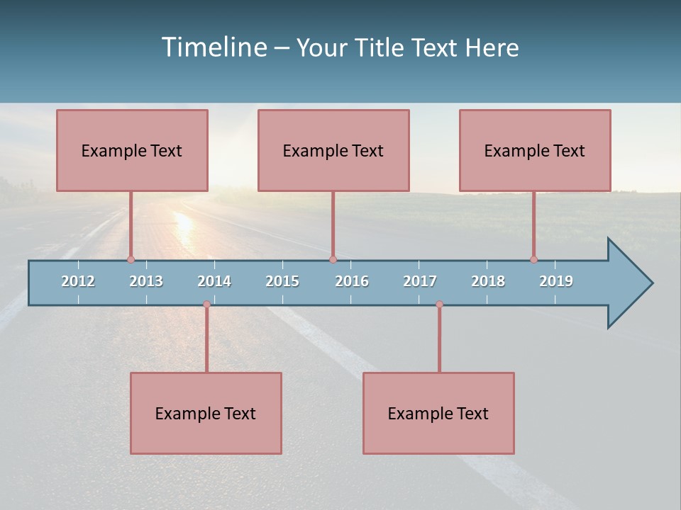 A Road With The Sun Shining Down On It PowerPoint Template