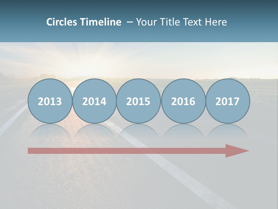 A Road With The Sun Shining Down On It PowerPoint Template