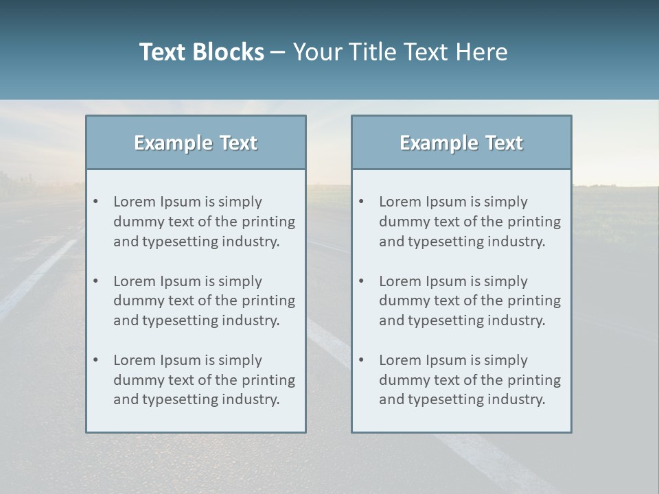 A Road With The Sun Shining Down On It PowerPoint Template