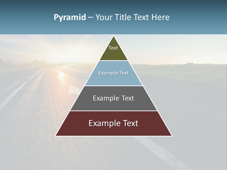A Road With The Sun Shining Down On It PowerPoint Template