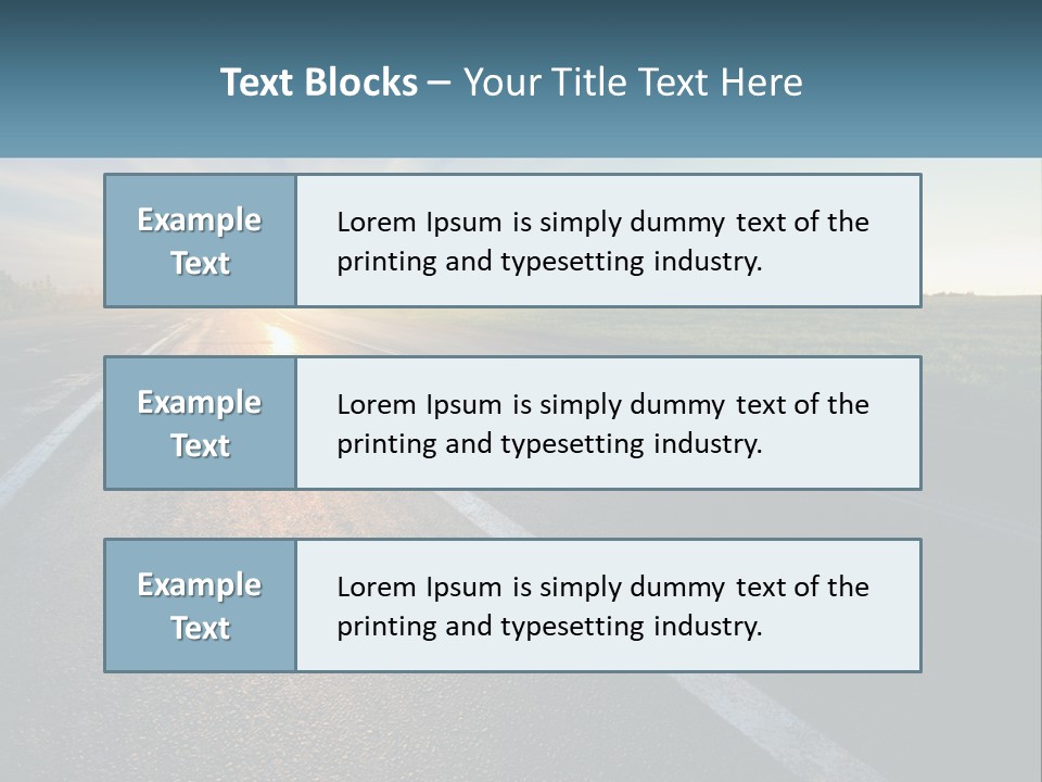 A Road With The Sun Shining Down On It PowerPoint Template