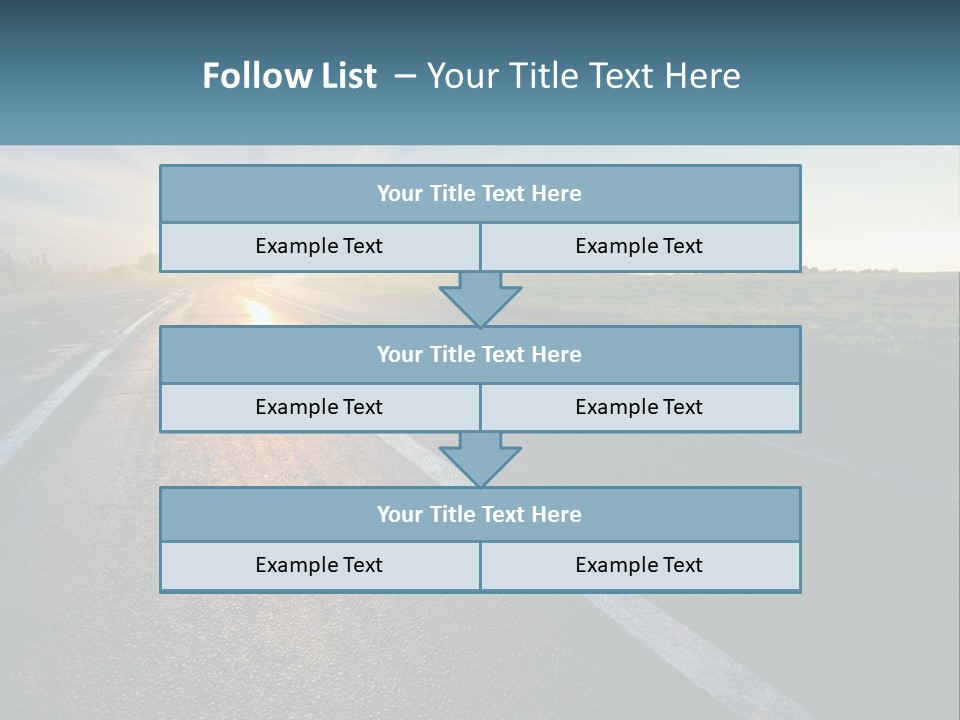 A Road With The Sun Shining Down On It PowerPoint Template
