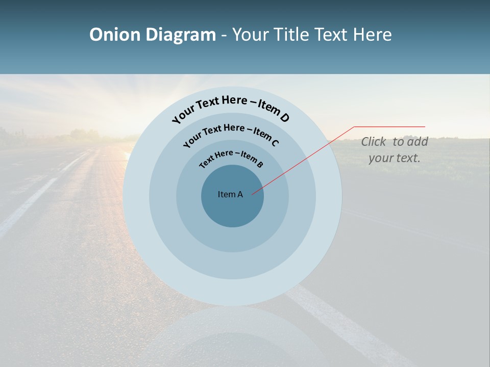 A Road With The Sun Shining Down On It PowerPoint Template