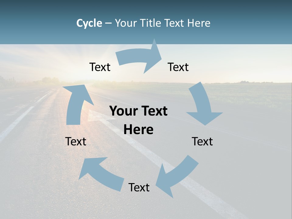 A Road With The Sun Shining Down On It PowerPoint Template