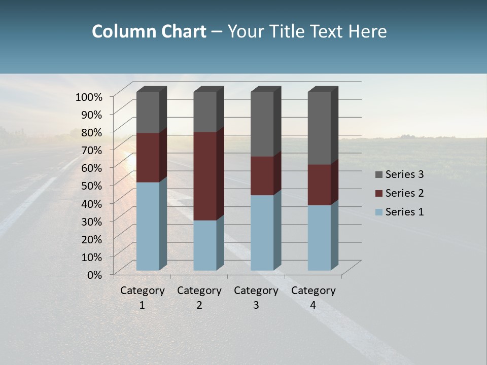 A Road With The Sun Shining Down On It PowerPoint Template